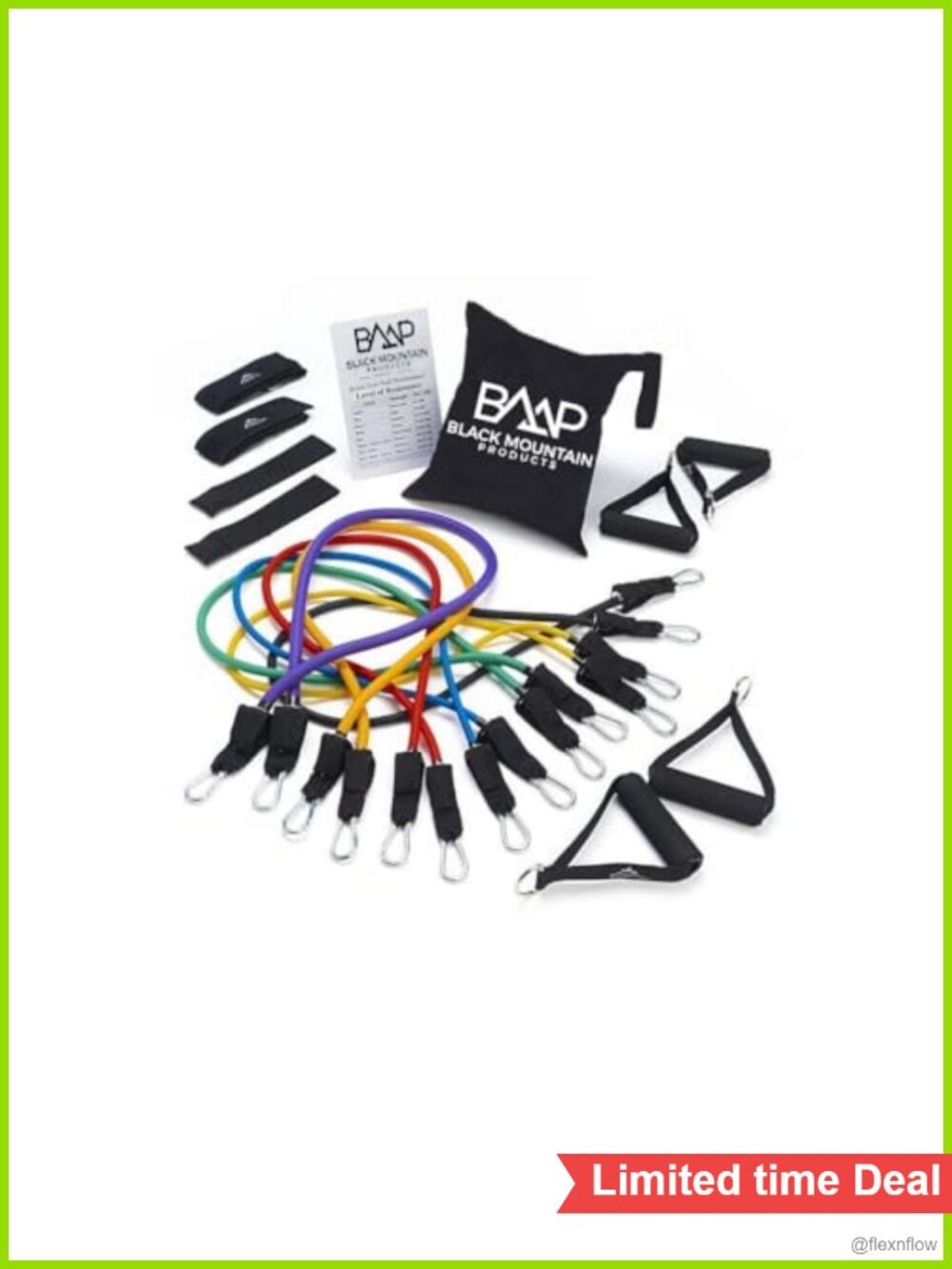 Stackable Resistance Bands Set with Handles, Door Anchors & Guide